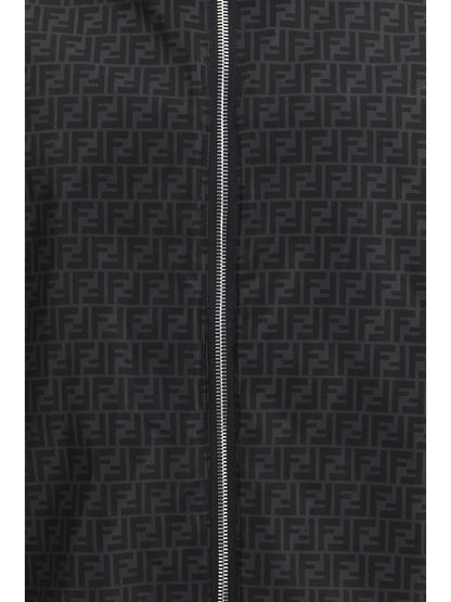 Fendi FF jacquard zipped reversible Windbreaker - Black