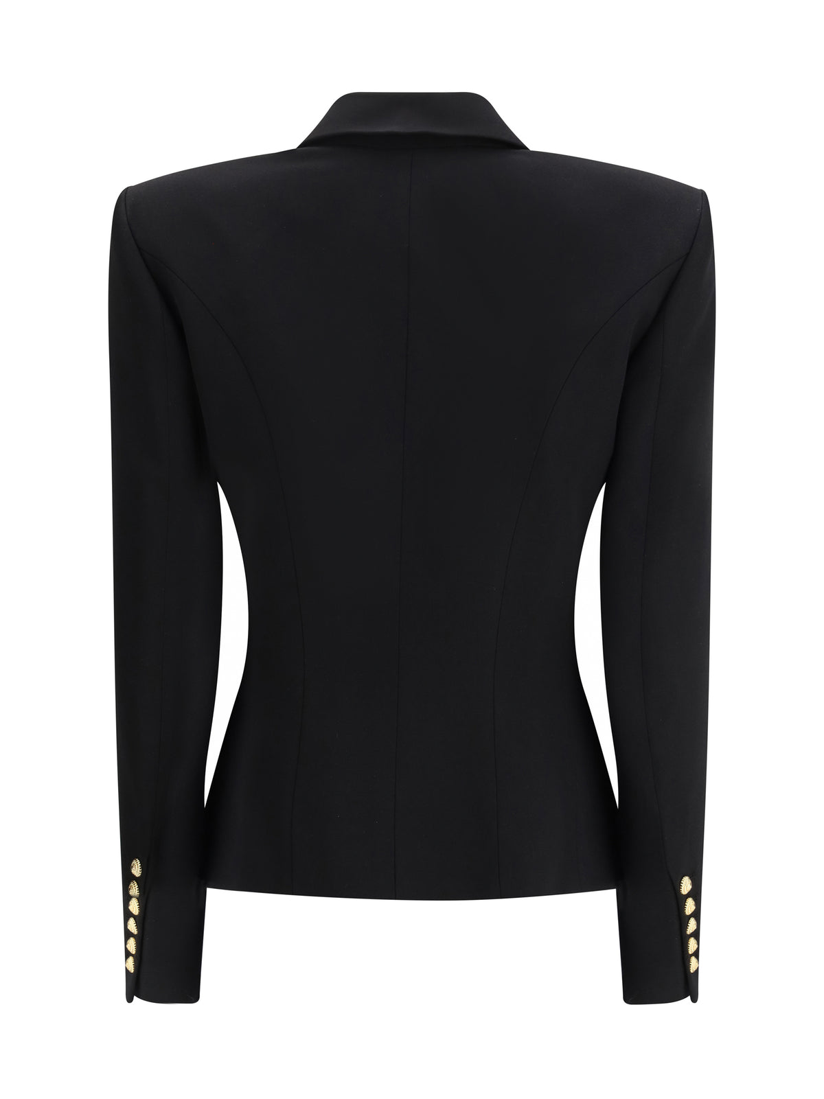 Balmain 6 Buttons Fitted Grain De Poudre Jacket - Noir