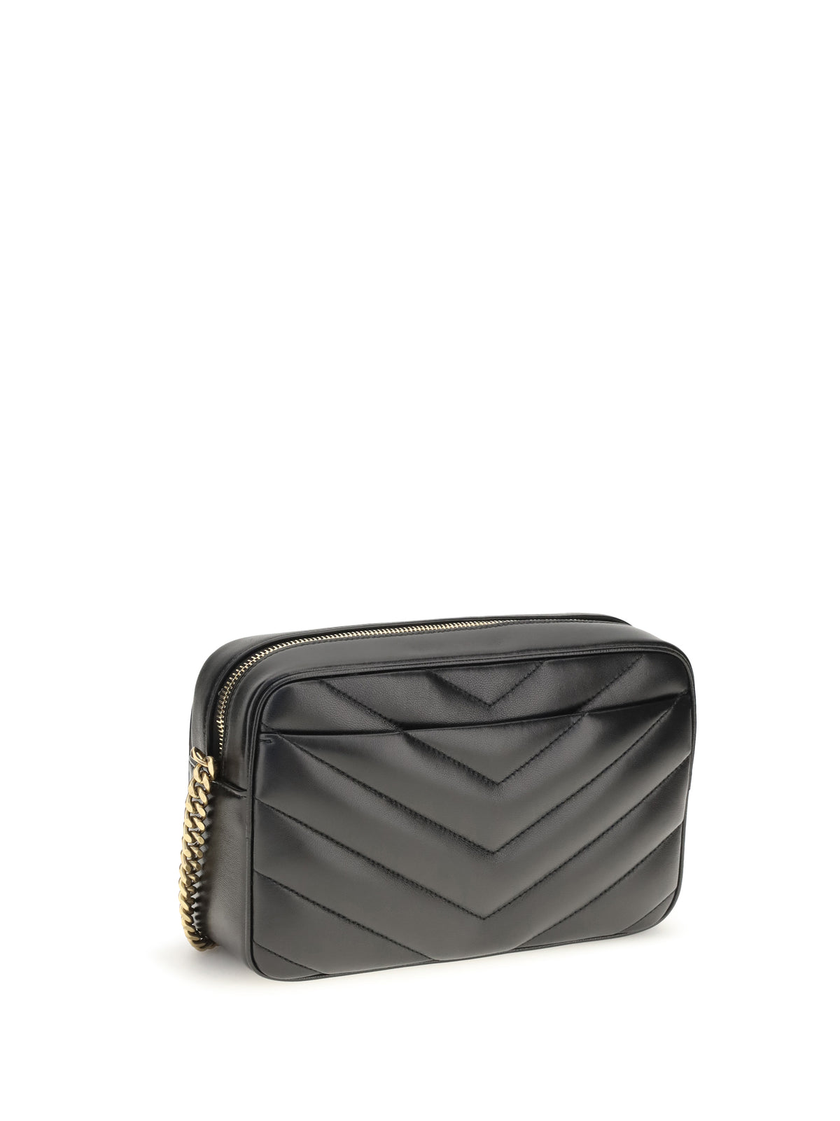 Saint Laurent LouLou Matelassé leather Crossbody Bag - Black