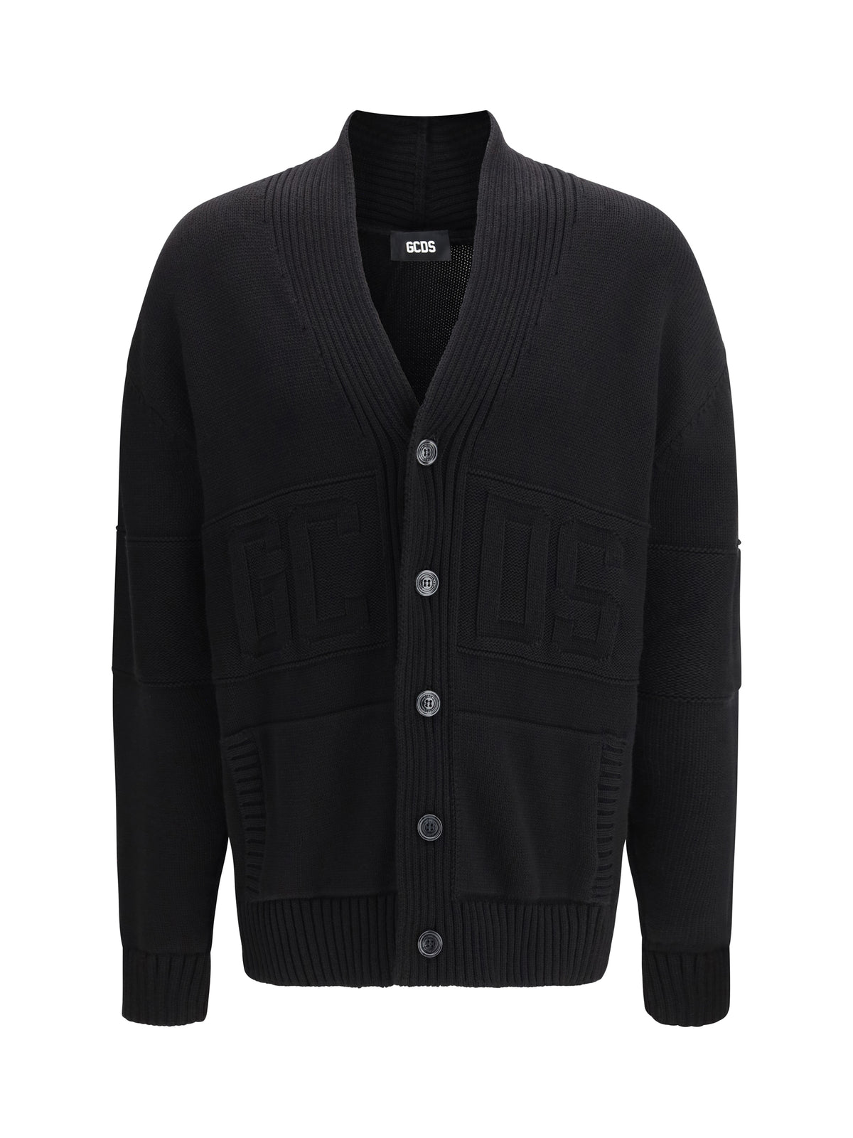 GCDS Knit Cardigan - Black/Black