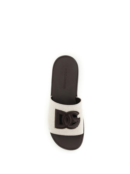 DOLCE & GABBANA Canvas slide Sandals