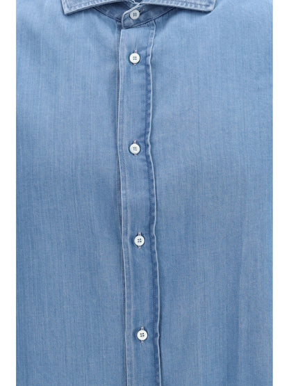 Brunello Cucinelli Cotton denim Shirt - Denim Chiarissimo