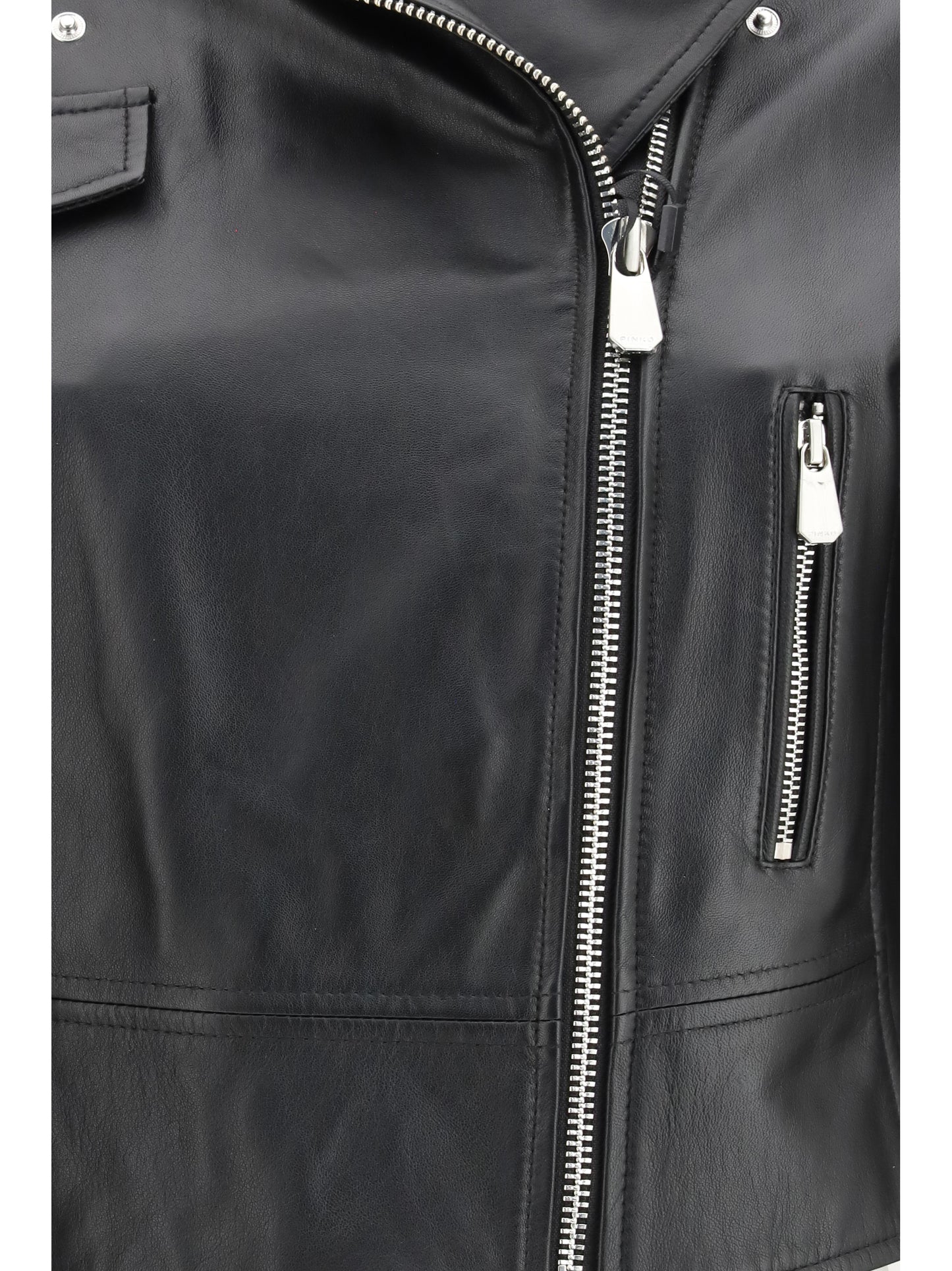 PINKO Leather biker Jacket