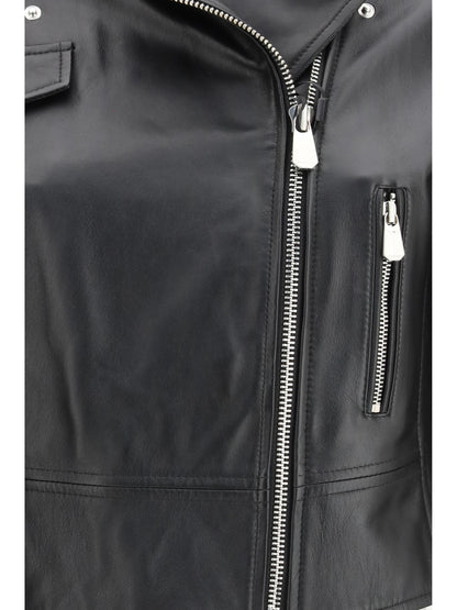 PINKO Leather biker Jacket
