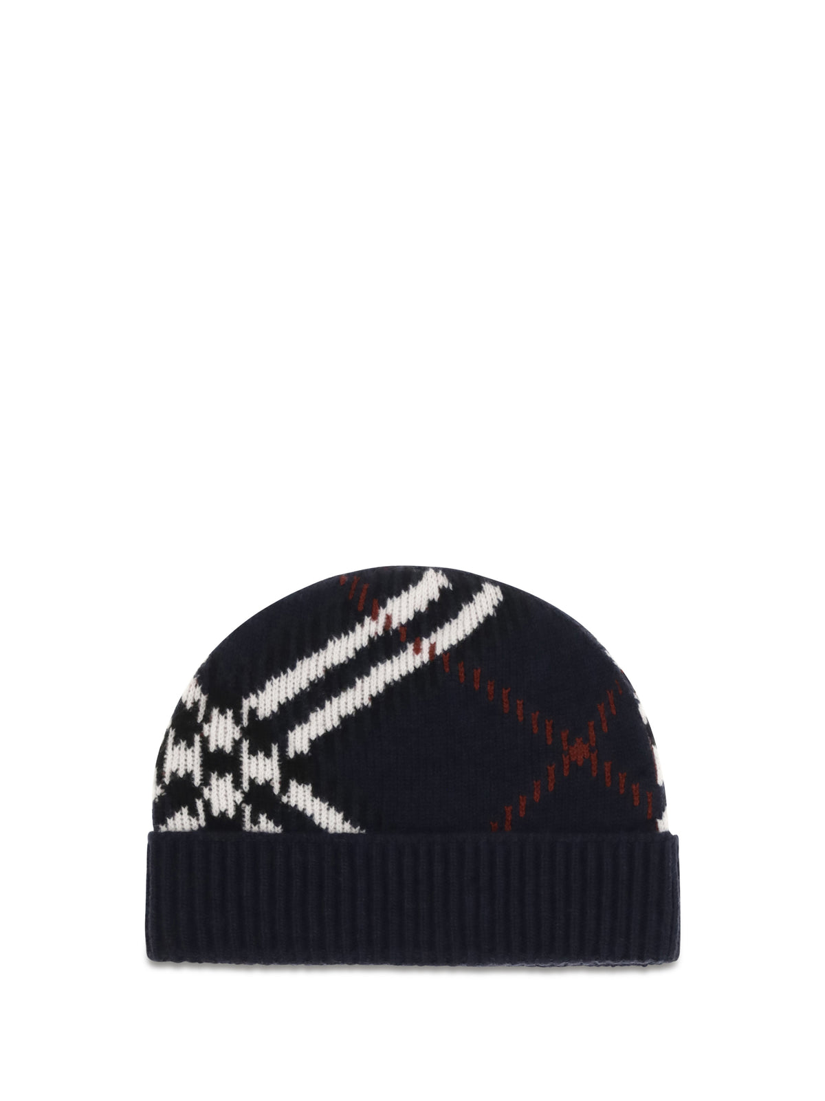 Burberry Check cashmere-blend Beanie - Ink Blue
