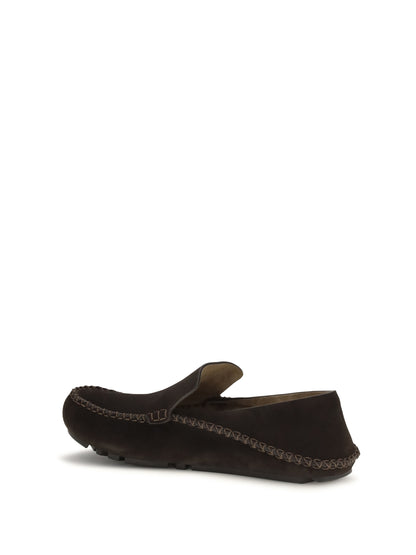 Loewe Rambla Loafers in suede calfskin - Dark Brown