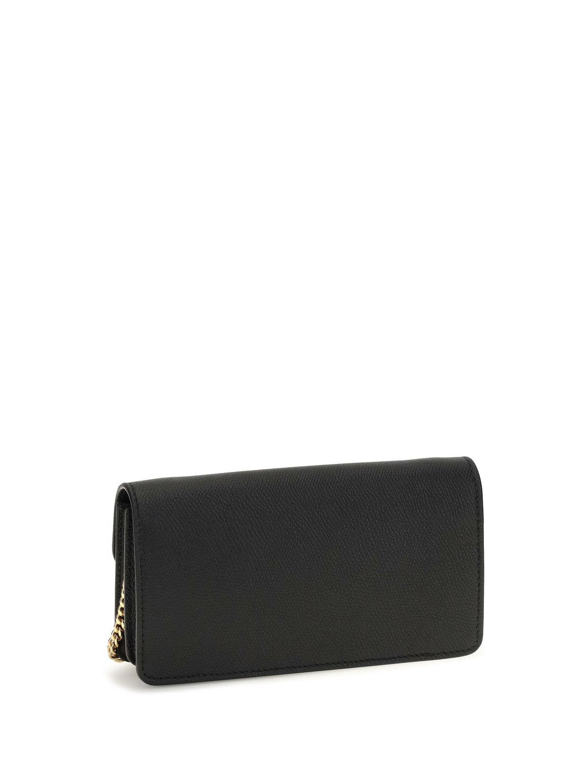 Valentino Garavani VLogo signature grainy calfskin chain Wallet - Black
