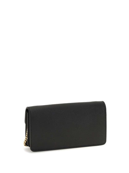 Valentino Garavani VLogo signature grainy calfskin chain Wallet - Black