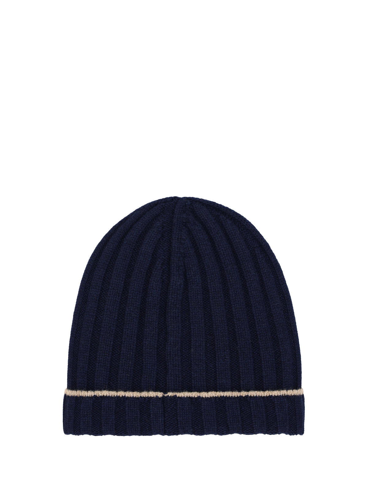 Brunello Cucinelli Beanie Hat - Navy+Camel