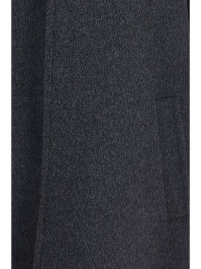 Valentino Wool Coat - Grey Dark/Blue/Grey Dark