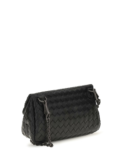 Bottega Veneta Intrecciato Shoulder Bag - Black-Brunito