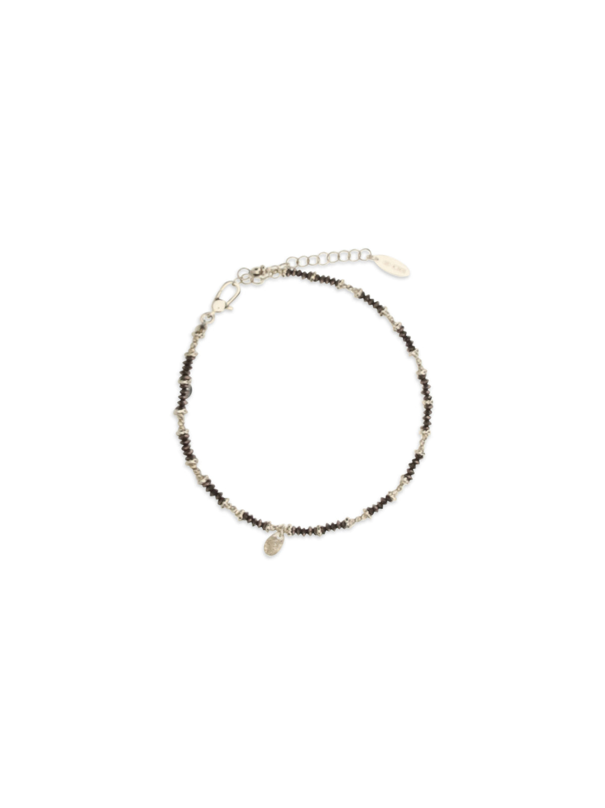 Brunello Cucinelli Hematite and 925 sterling silver Anklet - Ematite Brown+Oro Light