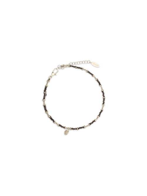 Brunello Cucinelli Hematite and 925 sterling silver Anklet - Ematite Brown+Oro Light