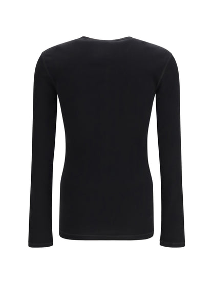 Dolce & Gabbana Ribbed cotton henley T-shirt - Black