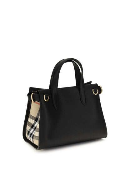 Burberry Mini Cotswolds Check Top Handle Bag - Black