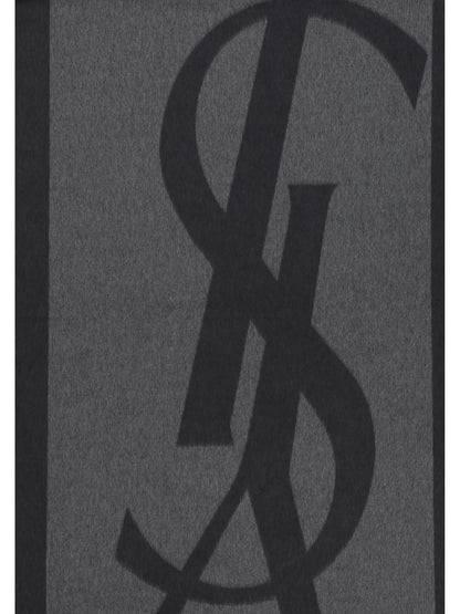 Saint Laurent Cassandre Scarf - Graphite/Dark Grey