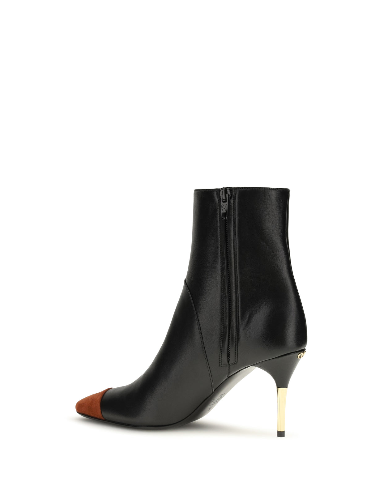 Valentino Garavani Sinead nappa and suede Ankle Boots - Deep Rust/Black