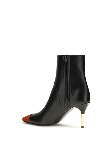 Valentino Garavani Sinead nappa and suede Ankle Boots - Deep Rust/Black