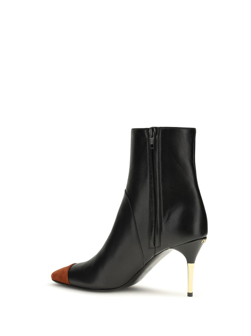 Valentino Garavani Sinead nappa and suede Ankle Boots - Deep Rust/Black