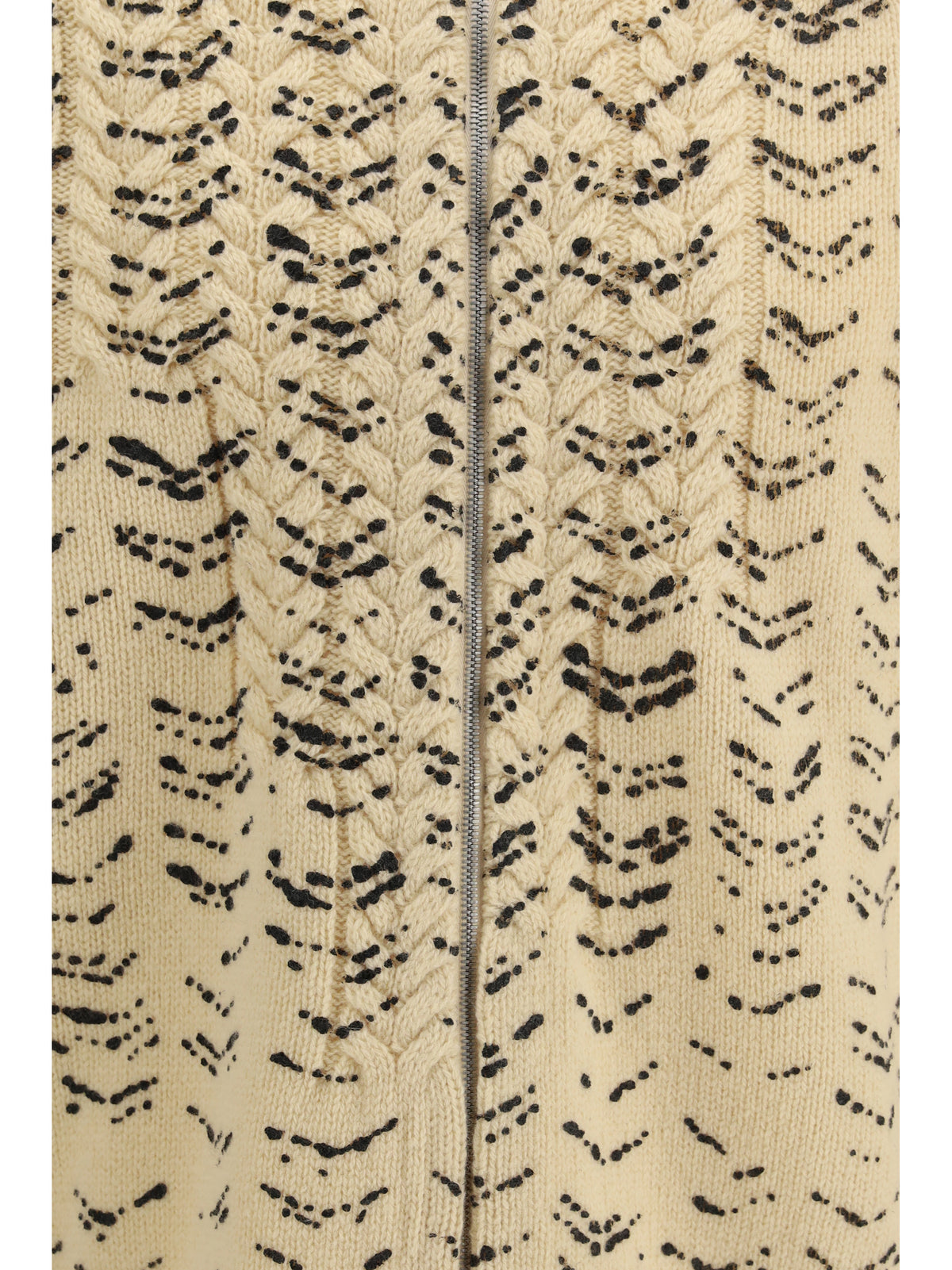 Maison Margiela Virgin wool zip Cardigan - Ecru
