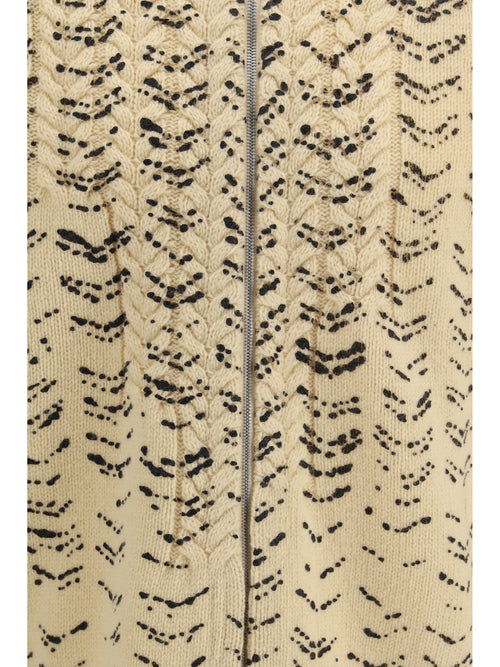 Maison Margiela Virgin wool zip Cardigan - Ecru