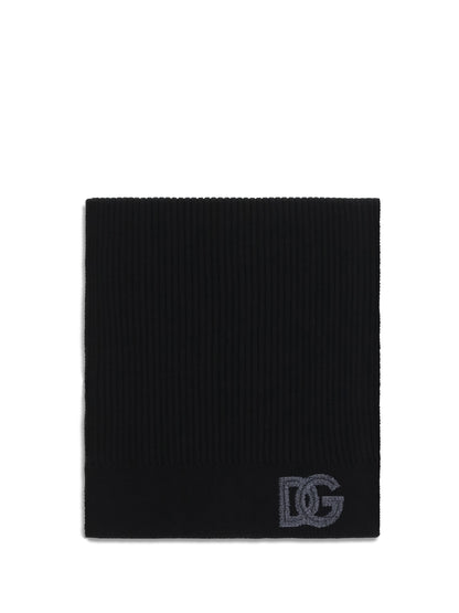 Dolce & Gabbana Ribbed virgin wool Scarf - Black