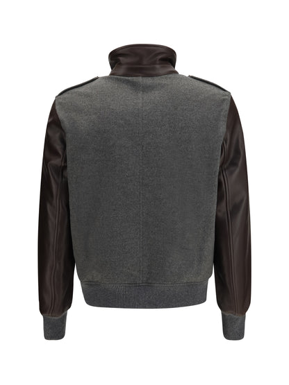 Brunello Cucinelli Membrane finished cashmere beaver Bomber - Grey Medium