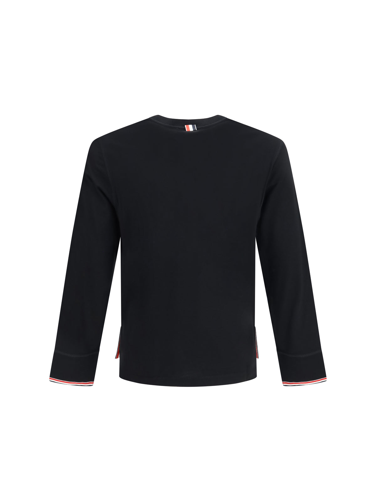 Thom Browne Buttoned Sweater with RWB cuffs - Black