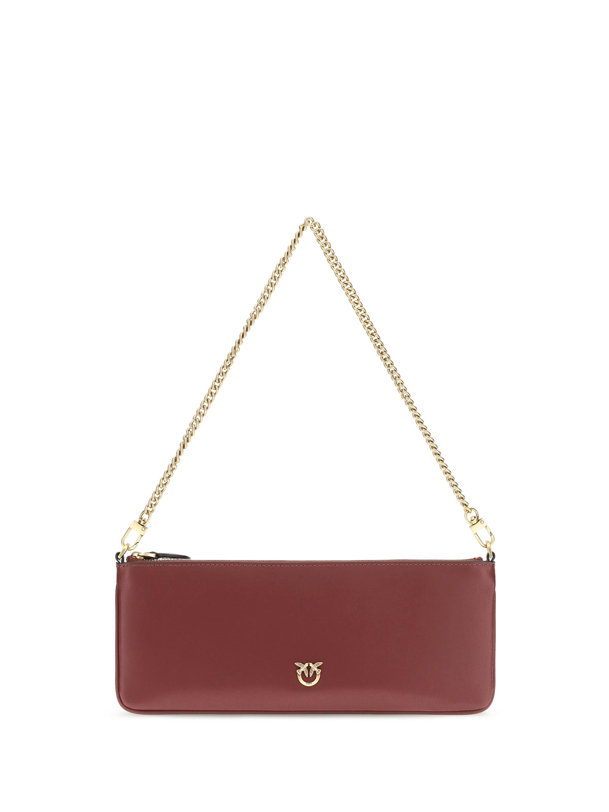 Pinko Horizontal Flat leather Shoulder Bag - Ribes Intenso-Antique Gold