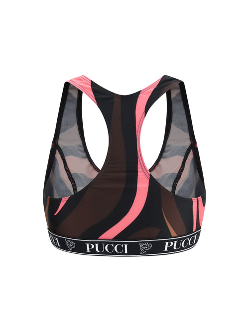 Pucci Marmo Print Sports Top - Brown Coral