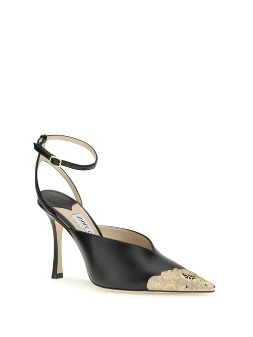 Jimmy Choo Faiz Pumps - Black/Vintage Gold