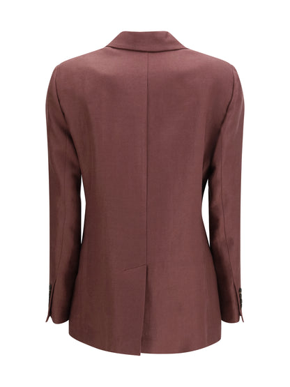 BRUNELLO CUCINELLI Fluid twill Jacket in viscose and linen with monili details