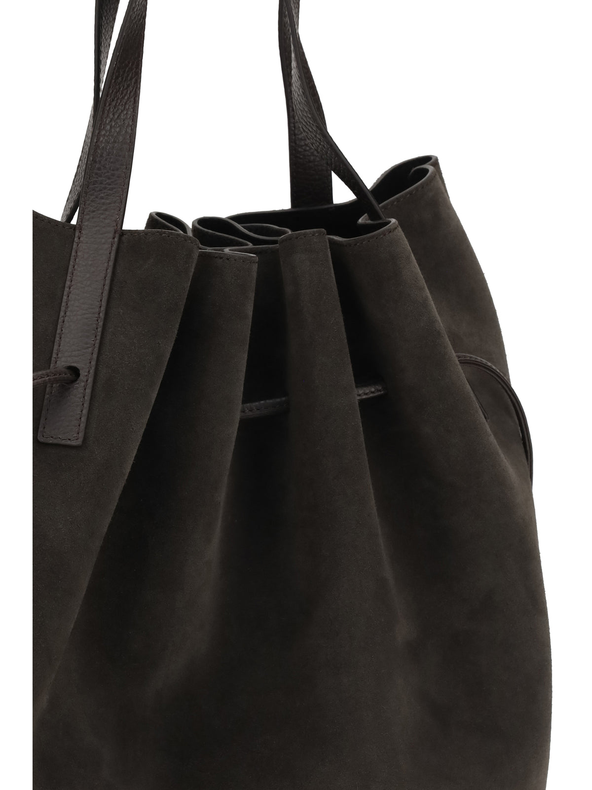 Yuzefi Scallop suede Shoulder Bag - Ganache
