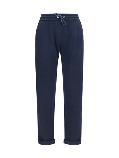 BRUNELLO CUCINELLI Drawstring Pants in cotton and silk blend