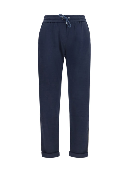 BRUNELLO CUCINELLI Drawstring Pants in cotton and silk blend
