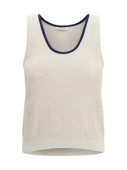 BRUNELLO CUCINELLI Cotton mesh knit Top