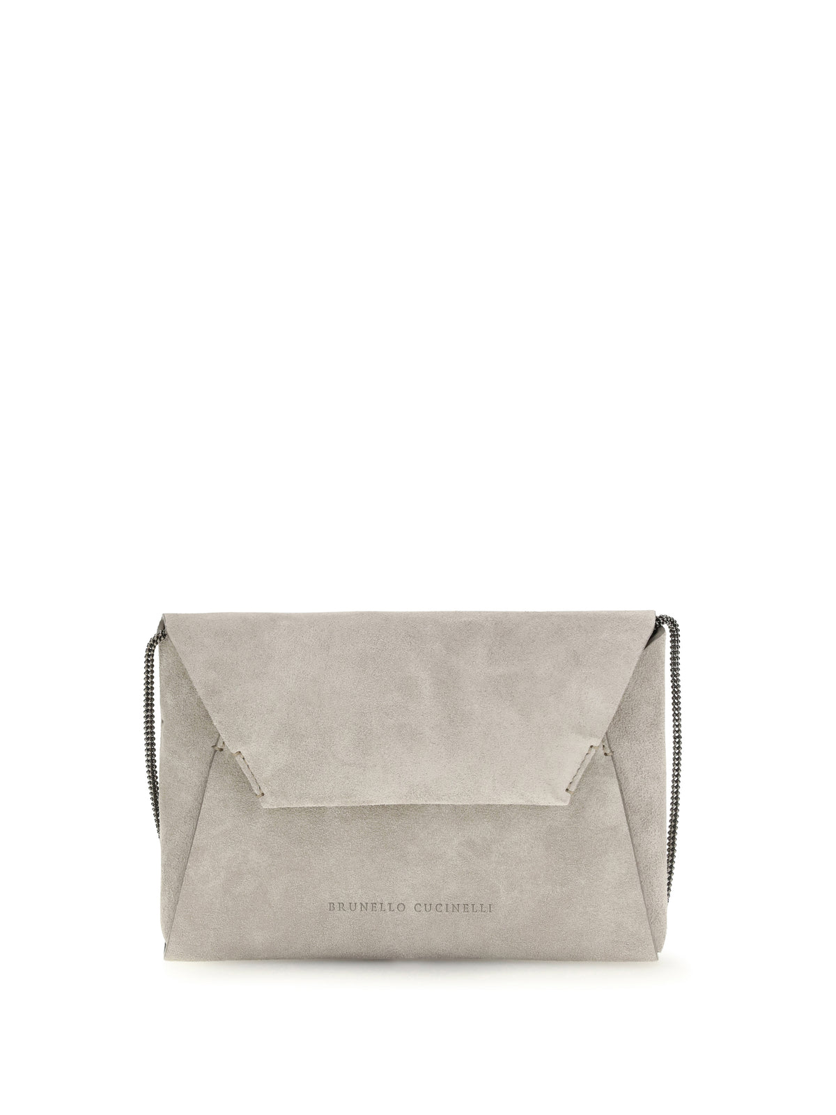 Brunello Cucinelli BC Duo suede Clutch Bag - Ice