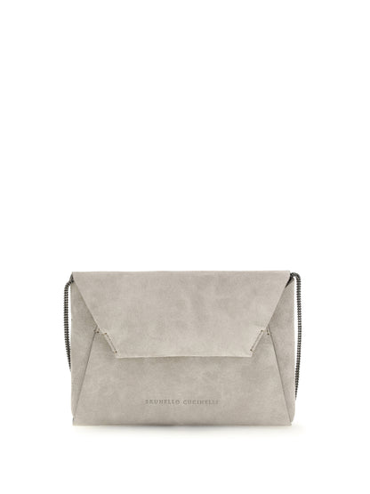 Brunello Cucinelli BC Duo suede Clutch Bag - Ice