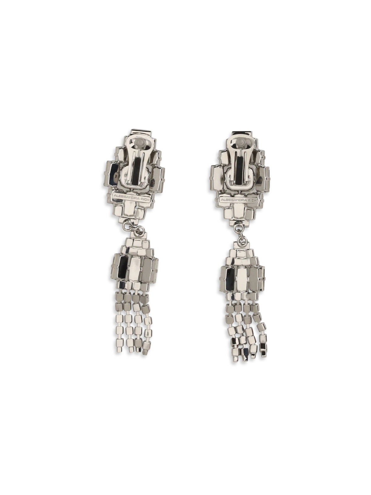 Alessandra Rich Silver-colored crystal drop Earrings - Cry Silver