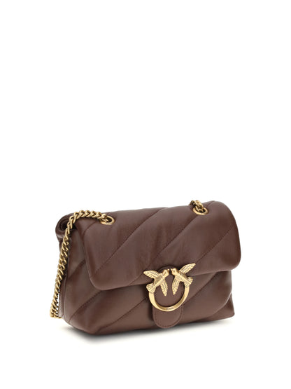 Pinko Love Mini Puff Shoulder Bag - Burgundy Wine-Antique Gold