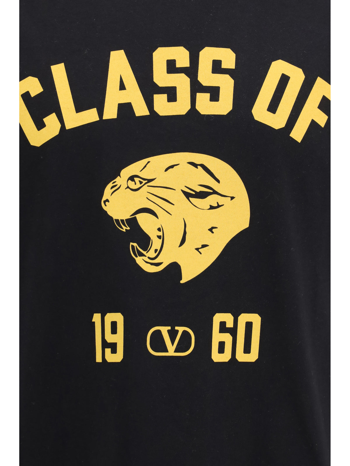Valentino Panther print cotton T-shirt - Black/Yellow