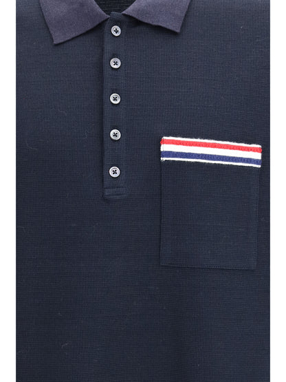 THOM BROWNE Short-sleeve Polo with chest pocket