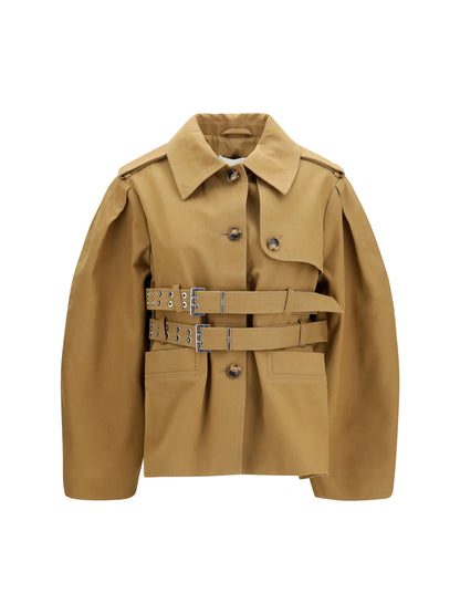 Ganni Canvas Jacket with double belt - Ermine