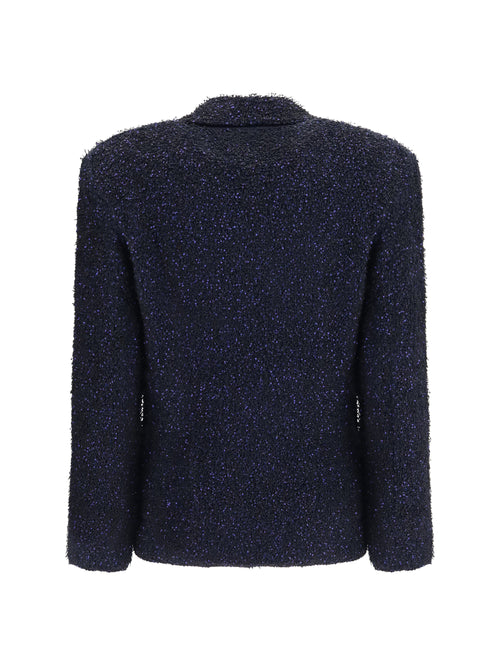 Giorgio Armani Metallic-fiber Viscose Single-breasted Blazer - Fantasy Blue
