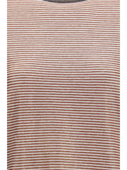 BRUNELLO CUCINELLI Striped short-sleeve crewneck T-shirt