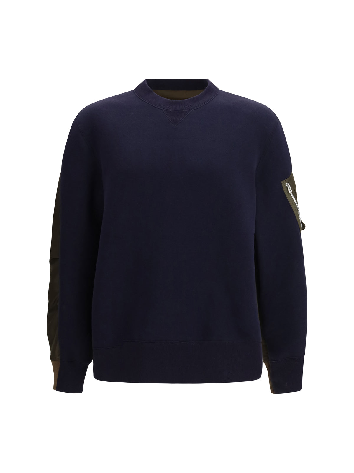 Sacai Sponge Sweatshirt - Navy×D/Khaki