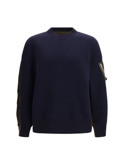 Sacai Sponge Sweatshirt - Navy×D/Khaki