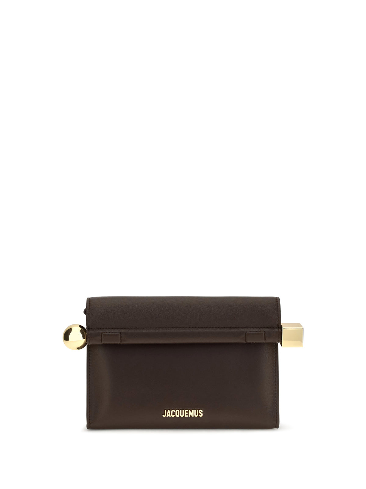 Jacquemus Rond Carré leather Shoulder Bag - Midnight Brown