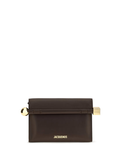 Jacquemus Rond Carré leather Shoulder Bag - Midnight Brown