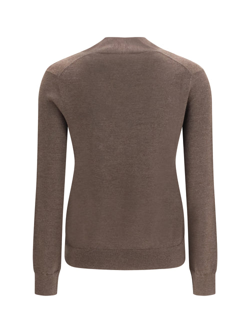 The Row Quovine Cashmere and Silk-blend Sweater - Nut Brown